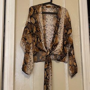Snakeskin Print Top